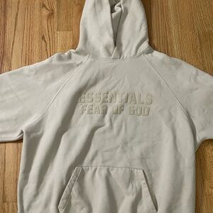 Essentials Fear of God Hoodie, Eggshell - Size Large